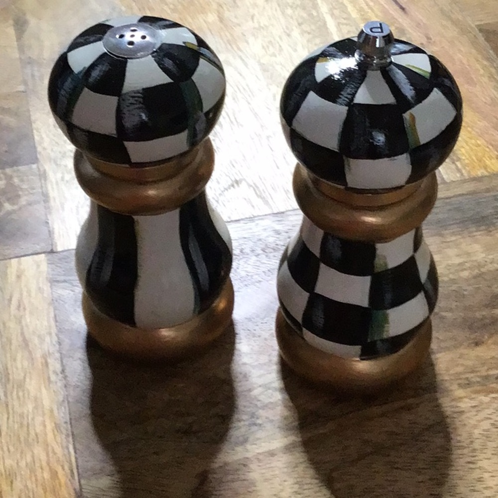 Designer Inspired Black and White Salt and pepper shakers